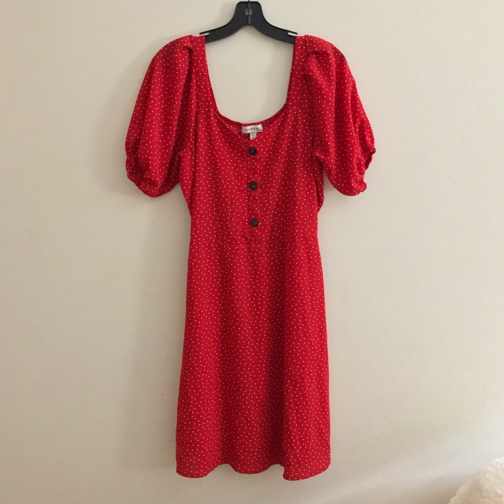 Midi puff sleeve dress